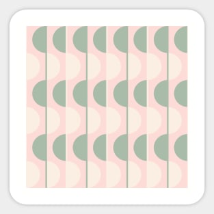 Blush and Sage Retro Half-Circles Sticker